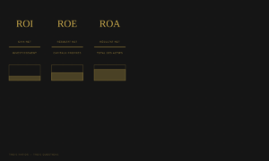 Illustration au trait or — ROI, ROE, ROA : trois ratios pour lire la performance
